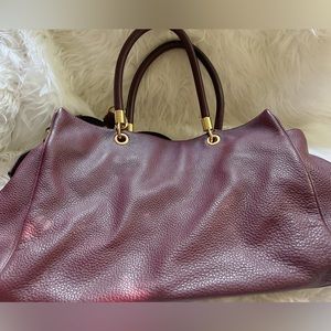Marc jacobs eggplant leather tote bag